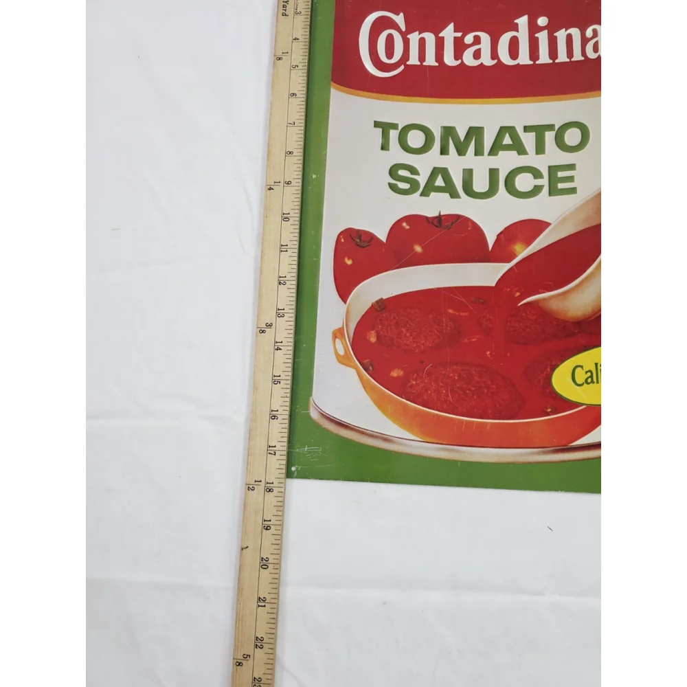 Vintage Metal Wall Sign Advertising Contadina Tomato Sauce